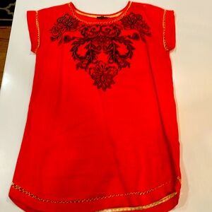 THML Orange and Navy Linen Dress